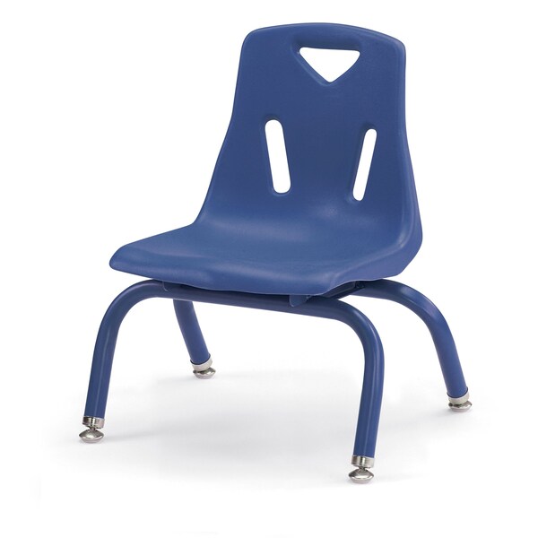 Berries Stacking Chairs with Powder-Coated Legs, 8 in. Ht, Set of 6, Blue